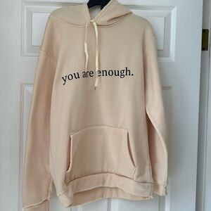 You Are Enough Cream Oversized Hoodie